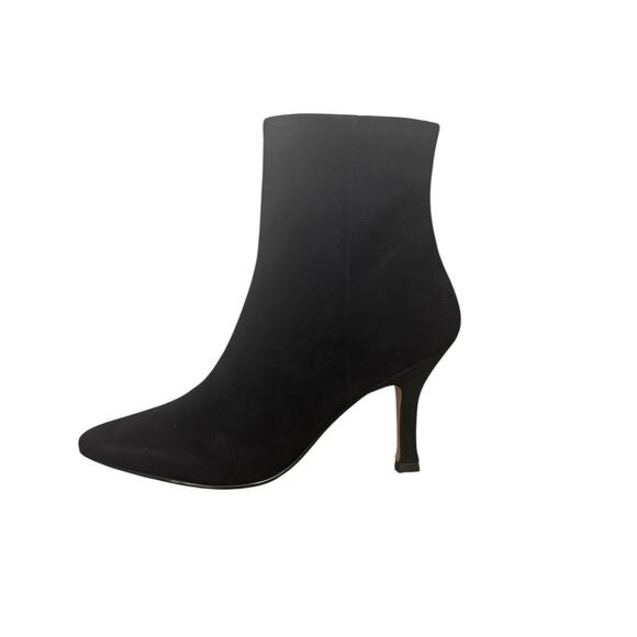 NIB! Lisa Vicky Art Pointed Toe Black Stiletto Heel Suede Bootie - Size 8 - Picture 5 of 12